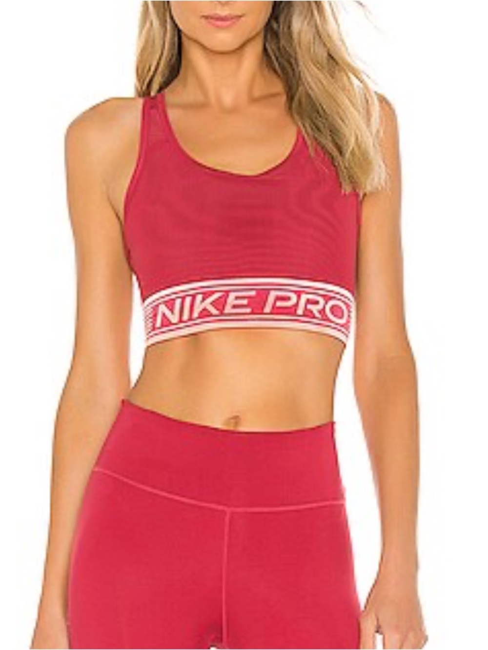 Nike Sports Bra with Contrast Pro Band & ONE LUXE MR 7/8 TIGHT Set